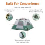 Amazon Basics 4-Person Instant Camping Tent with Rainfly, Weather-Resistant, Quick Setup, Green
