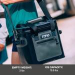 RTIC Soft Cooler 20 Can, Insulated Bag Portable Ice Chest Box for Lunch, Beach, Drink, Beverage, Travel, Camping, Picnic, Car, Trips, Floating Cooler Leak-Proof with Zipper, Blue/Grey