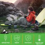 Mummy Sleeping Bag - Adult Cold Weather Sleeping Bag Rated to 25°F - Waterproof with Drawstring Hood - Camping Equipment by Wakeman Outdoors (Black)