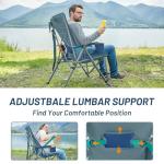 TIMBER RIDGE Oversized Camping Chair with Lumbar Support, Portable Folding Chair Heavy Duty for Adults Supports 450 LBS for Outdoor Camping, Lawn, with High Back, Cup Holder, Side Pocket - Blue