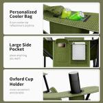 Heavy Duty Folding Chair 500LB Capacity, Oversized Camping Chairs with Cup Holder, Cooler Bag & Storage Pouch, Double-Layer Fabric, Outdoor Chairs for Sports, Lawn Chairs (2, Black Green, Oversized)