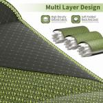 Heavy Duty Folding Chair 500LB Capacity, Oversized Camping Chairs with Cup Holder, Cooler Bag & Storage Pouch, Double-Layer Fabric, Outdoor Chairs for Sports, Lawn Chairs (2, Black Green, Oversized)