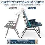 TIMBER RIDGE Oversized Camping Chair with Lumbar Support, Portable Folding Chair Heavy Duty for Adults Supports 450 LBS for Outdoor Camping, Lawn, with High Back, Cup Holder, Side Pocket - Blue