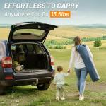 TIMBER RIDGE Oversized Camping Chair with Lumbar Support, Portable Folding Chair Heavy Duty for Adults Supports 450 LBS for Outdoor Camping, Lawn, with High Back, Cup Holder, Side Pocket - Blue