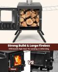Upgraded Portable Wood Stove for Camping, YRenZ Compact Tent Stove with Large Firebox, High Airtightness for Outdoor Cooking & Heating
