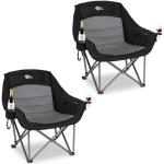 Bolosy 2 Pack Oversized Camping Chairs for Adults Heavy Duty Outdoor Folding Chairs Padded Portable Lawn Chairs XL Camp Chairs with Cup Holder Suproot 500 lbs