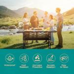 CIKOVE Height Adjustable Camping Table Tall Large Outdoor Folding Camping Table with Wide-Base Anti-Sink Legs & Carry Bag for Camping BBQ Beach Backyard (Black)