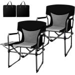 Romswi Director Chairs for Outdoor, Folding Camping Chair, Compact Directors Chair Side Table and Side Bag, Heavy Duty Oversize Seat for Beach Fishing Picnic Chairs, Holds up to 300 lbs Black 2 Pcs