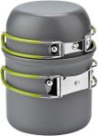 Camping Cookware Mess Kit Backpacking Pot Gear Camping Cooking Pots and Pans Set Camp Kitchen Equipment Accessories Green 4.88 x 6.57 inch