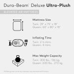 Intex Dura-Beam Deluxe Ultra Plush Air Mattress - Fiber-Tech – Built-in Electric Pump – 18in Bed Height – 600lb Weight Capacity – Queen Size