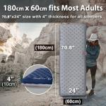 TREKOLOGY Camping Sleeping Pad – Ultra-Lightweight, 4" Thick Camping Mat with 7.2 R-Value for All Seasons – Compact, Durable & Waterproof – Ideal for Backpacking, Hiking, and Outdoor Adventures UL R7