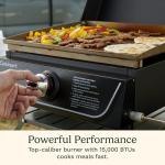 Cuisinart 17” Tabletop Gas Griddle with Hood, Easy Assembly Compact Outdoor Flat-Top Grill with Grease Cup, 255 Sq. In Cooking Space Perfect for Camping, Tailgates and BBQs