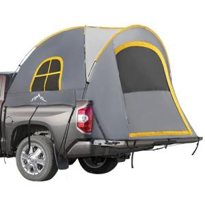GoHimal Pickup Truck Tent, Waterproof PU2000mm Double Layer for 5.5-6.0 FT Truck Bed, Portable Bed Tent for Camping, Gray