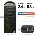 TANSTRIDER 25 Degree XXL Sleeping Bags for Adults Cold Weather,Camping Sleeping Bag for Kids with Compression Sack,4 Season Camping Essentials Gear for Hiking,Traveling,Outdoor,Backpacking