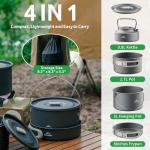 Naturehike Camping Cookware Set Mess Kit for Backpacking Gear, Camp Cooking Set, Camping Pots and Pans Set for Outdoor Backpacking Camping Hiking Picnic