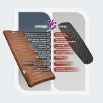 ZOOOBELIVES Camping Sleeping Pad with Built-in Pump & Pillow, 5-Inch Thick, 27-Inch Wide, Ultralight Inflatable Camp Mat with Snap Buttons, Compact for Hiking Backpacking and Travel - Airlite1901