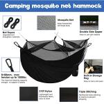 Gold Armour Camping Hammock - Camping Essentials, Double Hammock with Bug Net, Camping Gear Hammock for Outside, Hiking, and Travel (Black)
