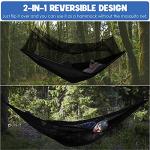 Gold Armour Camping Hammock - Camping Essentials, Double Hammock with Bug Net, Camping Gear Hammock for Outside, Hiking, and Travel (Black)