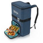 Ninja | Backpack Cooler | FrostVault Go 24 Can Soft Cooler | Leakproof Zipper with Built in Can Opener, 2 Ice Packs & Dry Storage Drawer | for Hiking, Camping & More | Lakeshore Blue | FF124NV