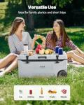 VEVOR Portable Cooler, 74 QT Wheeled Cooler with Ice Retention, Heavy-Duty Handles and Cup Holder, Lightweight Rigid Material, Suitable for Family Picnics and Long Trips