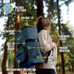 Ninja | Backpack Cooler | FrostVault Go 24 Can Soft Cooler | Leakproof Zipper with Built in Can Opener, 2 Ice Packs & Dry Storage Drawer | for Hiking, Camping & More | Lakeshore Blue | FF124NV