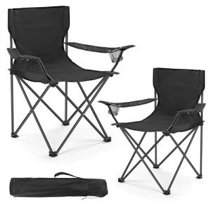 WEIDIORME 2 Pack Lightweight Camping Chairs, 300LBS Heavy-Duty Portable Folding Chairs with Carry Bag, Compact Design for Camping, Beach, Picnics, and Outdoor Event