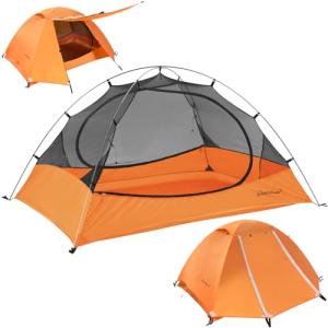 Clostnature Polaris Lightweight Backpacking Tent - 2 Person Ultralight Waterproof Camping Tent, 3 Season Large Size Easy Setup Tent for Family, Outdoor, Hiking and Mountaineering