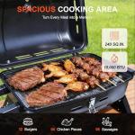 BrandMan Portable Propane Gas Grill, 1-Burner Tabletop Compact BBQ Grill with Folding Legs and Lockable Lid for Camping, Tailgating & Outdoor Cooking, Hassle-Free Setup