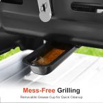 BrandMan Portable Propane Gas Grill, 1-Burner Tabletop Compact BBQ Grill with Folding Legs and Lockable Lid for Camping, Tailgating & Outdoor Cooking, Hassle-Free Setup