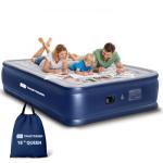 TANSTRIDER Queen Air Mattress with Built in Pump,18" Raised Blow up Air Bed,3 Mins Quick Self-Inflation/Deflation, Inflatable Mattress for Camping/Home/Guests/Travel (Navy)