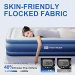 TANSTRIDER Queen Air Mattress with Built in Pump,18" Raised Blow up Air Bed,3 Mins Quick Self-Inflation/Deflation, Inflatable Mattress for Camping/Home/Guests/Travel (Navy)