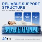 TANSTRIDER Queen Air Mattress with Built in Pump,18" Raised Blow up Air Bed,3 Mins Quick Self-Inflation/Deflation, Inflatable Mattress for Camping/Home/Guests/Travel (Navy)