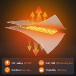 Huskfirm Heated Double Camping Chair, Heated Camping Chair with 3 Adjustable Temperatures and 4 Heating Zones,Portable Heated Chairs Outdoor Sports Support 650lbs（Battery Not Included）