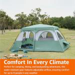 Amazon Basics 8-Person Instant Camping Tent with Rainfly, Weather-Resistant, Quick Setup, Room Divider Excluded