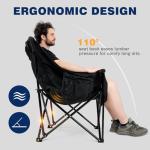 apollo walker Oversized Camping Chair - Extra Wide Heavy Duty 500lbs Camping Chairs for Adults with Cup Holder & Cooler Bag, Folding Lawn Chair for Outdoor, Beach, Park