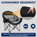 apollo walker Oversized Camping Chair - Extra Wide Heavy Duty 500lbs Camping Chairs for Adults with Cup Holder & Cooler Bag, Folding Lawn Chair for Outdoor, Beach, Park