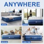 TANSTRIDER Queen Air Mattress with Built in Pump,18" Raised Blow up Air Bed,3 Mins Quick Self-Inflation/Deflation, Inflatable Mattress for Camping/Home/Guests/Travel (Navy)
