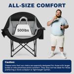 apollo walker Oversized Camping Chair - Extra Wide Heavy Duty 500lbs Camping Chairs for Adults with Cup Holder & Cooler Bag, Folding Lawn Chair for Outdoor, Beach, Park