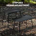 Naturehike Tactical Camping Table with Adjustable Height, Collapsible Table Lightweight with Carry Bag for Camping, Travel expeditions, Hiking, Picnics, BBQs & Beach Trips