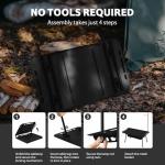 Naturehike Tactical Camping Table with Adjustable Height, Collapsible Table Lightweight with Carry Bag for Camping, Travel expeditions, Hiking, Picnics, BBQs & Beach Trips