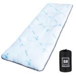 Gehannah Thick Camping Sleeping Pad, Soft Comfortable Microfiber Camping Cot Pads for Adults, Lightweight Foldable Sleeping mats for Traveling Hiking Backpacking Traveling (Light Blue)