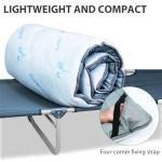 Gehannah Thick Camping Sleeping Pad, Soft Comfortable Microfiber Camping Cot Pads for Adults, Lightweight Foldable Sleeping mats for Traveling Hiking Backpacking Traveling (Light Blue)