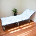 Gehannah Thick Camping Sleeping Pad, Soft Comfortable Microfiber Camping Cot Pads for Adults, Lightweight Foldable Sleeping mats for Traveling Hiking Backpacking Traveling (Light Blue)