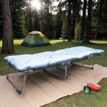 Gehannah Thick Camping Sleeping Pad, Soft Comfortable Microfiber Camping Cot Pads for Adults, Lightweight Foldable Sleeping mats for Traveling Hiking Backpacking Traveling (Light Blue)