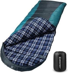 Bessport Sleeping Bag Winter | Flannel Lined 18℉ - 32℉ Extreme 3-4 Season Warm & Cool Weather Adult Sleeping Bags Large | Lightweight, Waterproof for Camping, Backpacking, Hiking