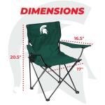 Logo Brands NCAA Michigan State Spartans Quad Chair, Unisex Adult Chair with One Cup Holder, Team Color, One Size