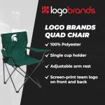 Logo Brands NCAA Michigan State Spartans Quad Chair, Unisex Adult Chair with One Cup Holder, Team Color, One Size