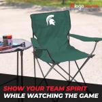 Logo Brands NCAA Michigan State Spartans Quad Chair, Unisex Adult Chair with One Cup Holder, Team Color, One Size