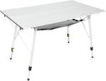 PORTAL Camping Table Portable Foldable with Adjustable Legs, Aluminum Folding Table Roll Up Table with Carrying Bag for Outdoor, Beach, Picnic, Backyards, BBQ and Party, Silver, Big