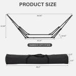 OVASTLKUY 2 in 1 Hammock with Stand, Outdoor Hammock Swing Chair with Portable Heavy Duty Stand, Multi-Functional Hammock Stand 480 lbs Weight Capacit-Black
